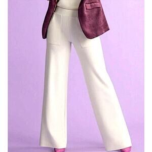 Cabi LIMITED Unwind Pant #4612 Bone White Wide Leg Butter Soft Size M 2023 EUC